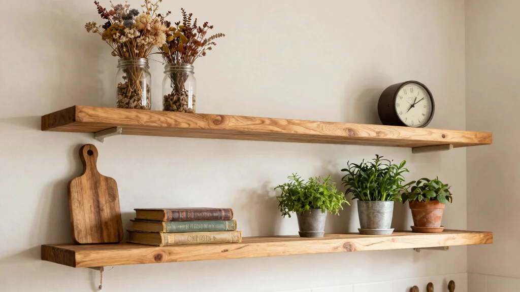 10 Farmhouse Shelf Decor Ideas for Floating Shelves
