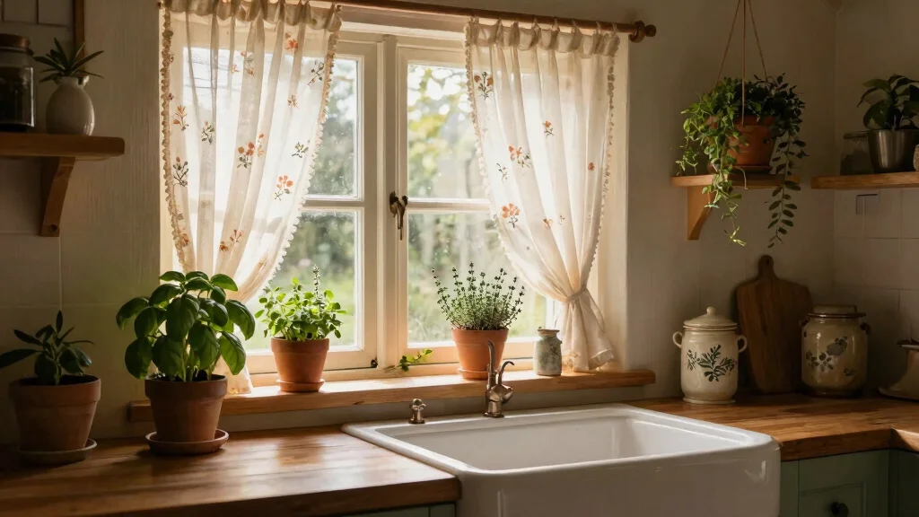 7 Cozy Farmhouse Kitchen Window Ideas (Curtains, Sills, and Shutters)