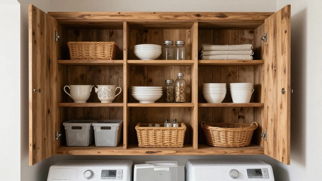 How to Style Open Shelves in a Farmhouse Laundry Room